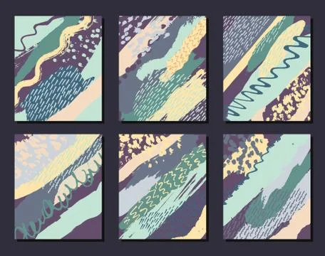 Collection of artistic creative universal cards templates. Wedding, anniversary Stock Illustration