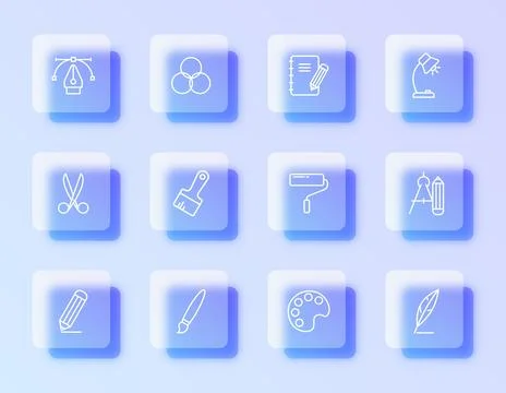 A collection of artistic tools Stock Illustration