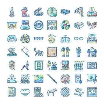Collection of assorted chalk style icon doodles Stock Illustration