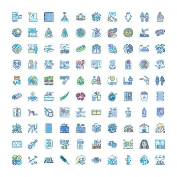 Collection of assorted doodle linear icons and symbols Stock Illustration