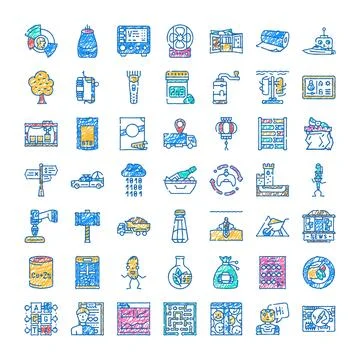 Collection of assorted hand drawn doodle icons イラスト素材