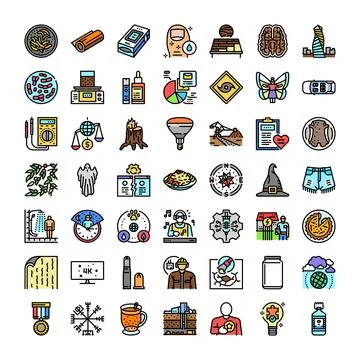 Collection of assorted icon set design elements Illustrazione stock