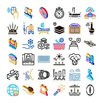Collection of assorted icon set illustrating various concepts Stock Illustration