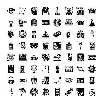 Collection of assorted icon set vector graphics Stock Illustration