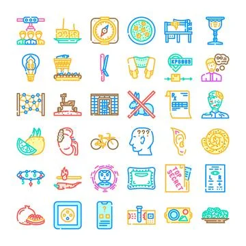 Collection of assorted line vector design icons イラスト素材