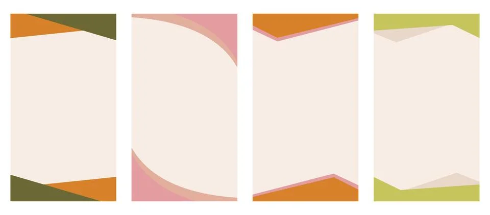 Collection of assorted shapes suitable for headers and footers on vertical st Stock Illustration