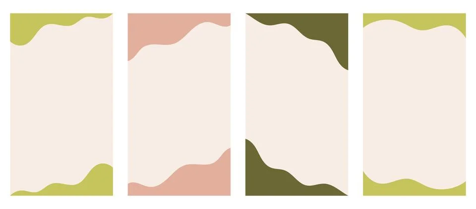 Collection of assorted shapes suitable for headers and footers on vertical st Stock Illustration