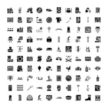 Collection of assorted web and app interface icons Stock Illustration