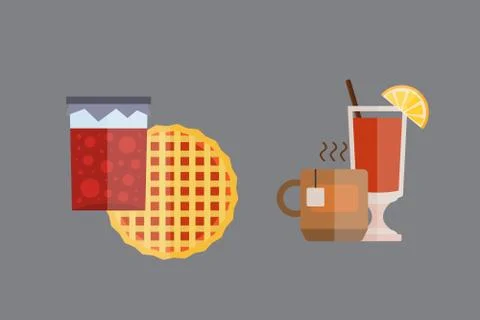 Collection of autumn set items the fall acorn leaves tree rain clouds cold 스톡 일러스트