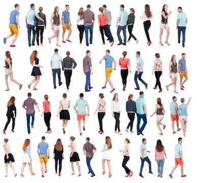 Collection back view of people Stock Photos