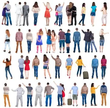 Collection back view of people Stock Photos