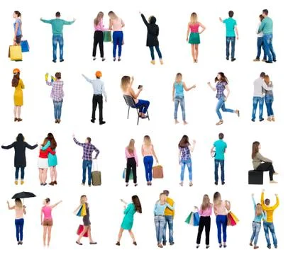 Collection " Back view people Foto stock