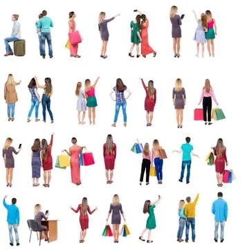 Collection " Back view people Stock Photos