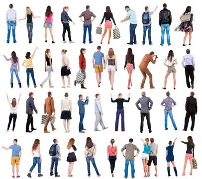 Collection back view of people Stock Photos
