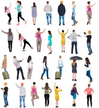 Collection Back view people Stock Photos