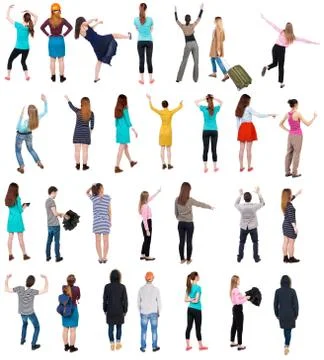 Collection Back view people Stock Photos