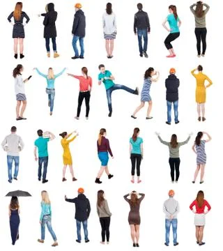 Collection Back view people Stock Photos