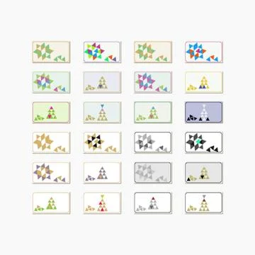 Collection of backgrounds with decorative lines and triangle conceptual patterns Stock Illustration