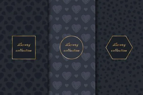 Collection of backgrounds with hearts Stock Illustration