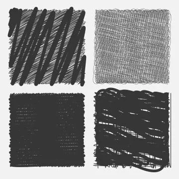 Collection of backgrounds with linear doodles Stockillustratie