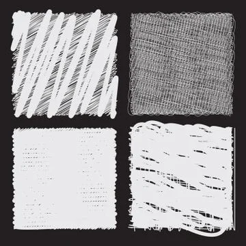 Collection of backgrounds with linear doodles Stockillustratie