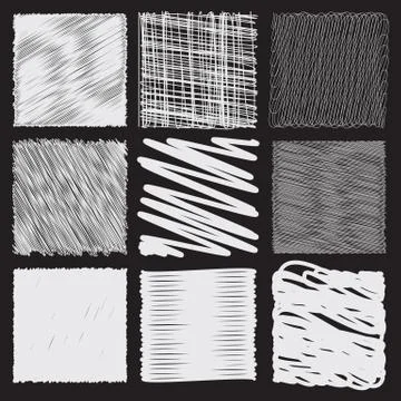 Collection of backgrounds with linear doodles Stockillustratie