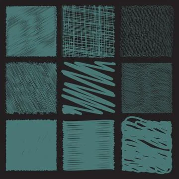 Collection of backgrounds with linear doodles Stockillustratie