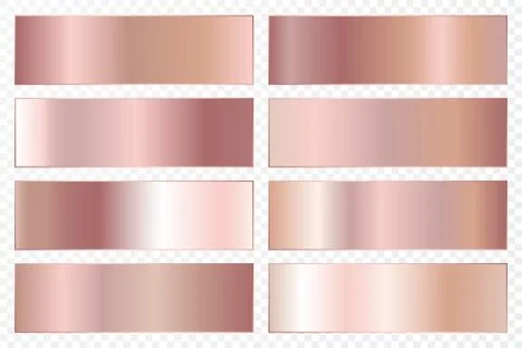 Collection of backgrounds with a metallic gradient. Brilliant plates with ros Stock Illustration