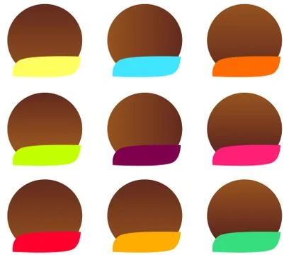 Collection of badges in different colors 스톡 일러스트