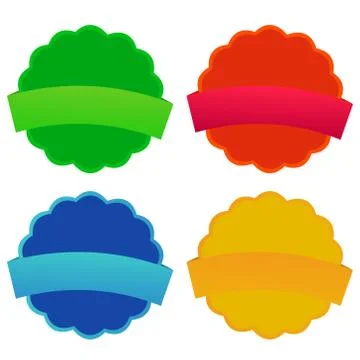 Collection of badges in different colors 스톡 일러스트