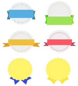 Collection of badges in different colors Stock Illustration