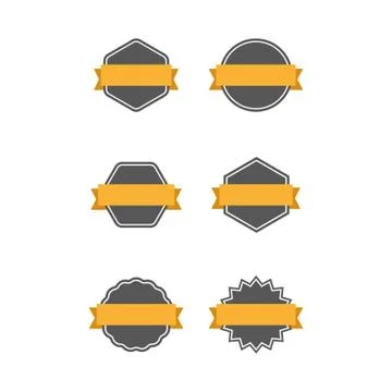 Collection of badges with label, flat style vectors Illustrazione stock