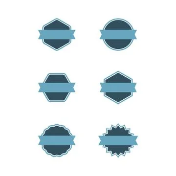 Collection of badges with label, flat style vectors Stock Illustration