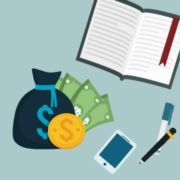 Collection banking finance elements Stock Illustration