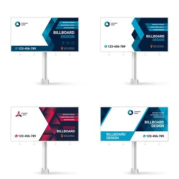 Collection of banner design, creative set of Billboard design for street adve Stock Illustration