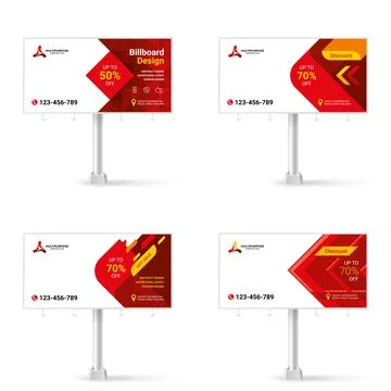 Collection of banner design, creative set of Billboard design for street adve Stock Illustration
