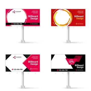 Collection of banner design, creative set of Billboard design for street adve Stockillustratie