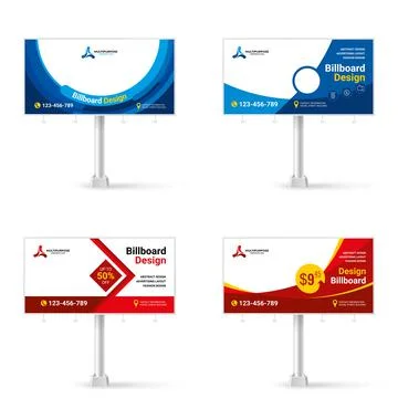 Collection of banner design, creative set of Billboard design for street adve Stock Illustration