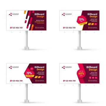 Collection of banner design, creative set of Billboard design for street adve Stock Illustration