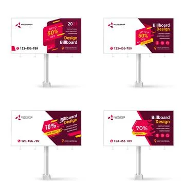 Collection of banner design, creative set of Billboard design for street adve Stock Illustration