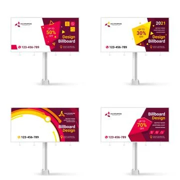Collection of banner design, creative set of Billboard design for street adve Stock Illustration