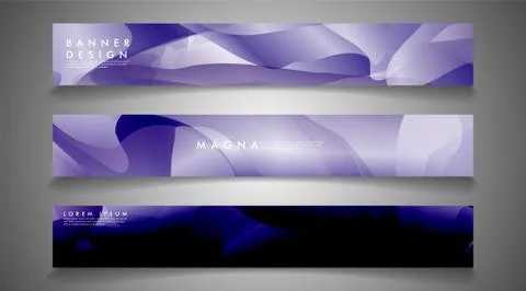 Collection of banner sets. background gradient irregular blue waves. vector i Ilustración de archivo