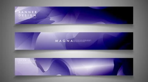 Collection of banner sets. background gradient irregular blue waves. vector i Ilustración de archivo