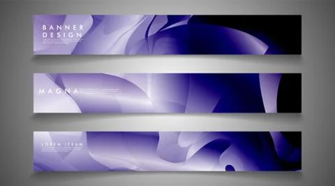 Collection of banner sets. background gradient irregular blue waves. vector i Ilustración de archivo