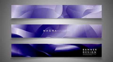 Collection of banner sets. background gradient irregular blue waves. vector i Ilustración de archivo
