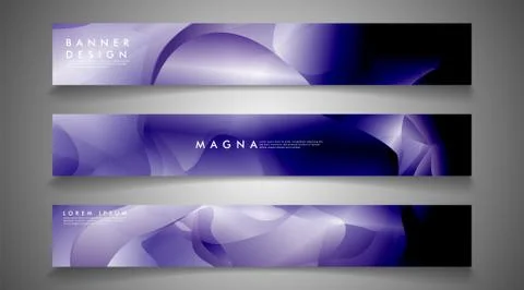 Collection of banner sets. background gradient irregular blue waves. vector i Ilustración de archivo