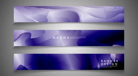 Collection of banner sets. background gradient irregular blue waves. vector i Ilustración de archivo