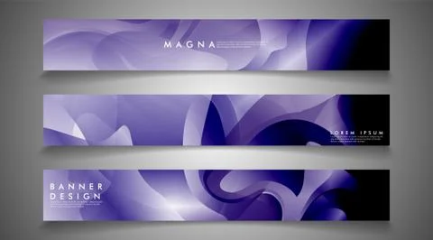 Collection of banner sets. background gradient irregular blue waves. vector i Ilustración de archivo