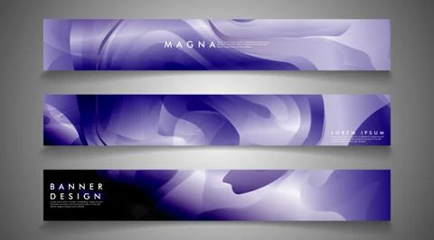 Collection of banner sets. background gradient irregular blue waves. vector i Ilustración de archivo