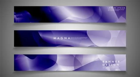Collection of banner sets. background gradient irregular blue waves. vector i Ilustración de archivo